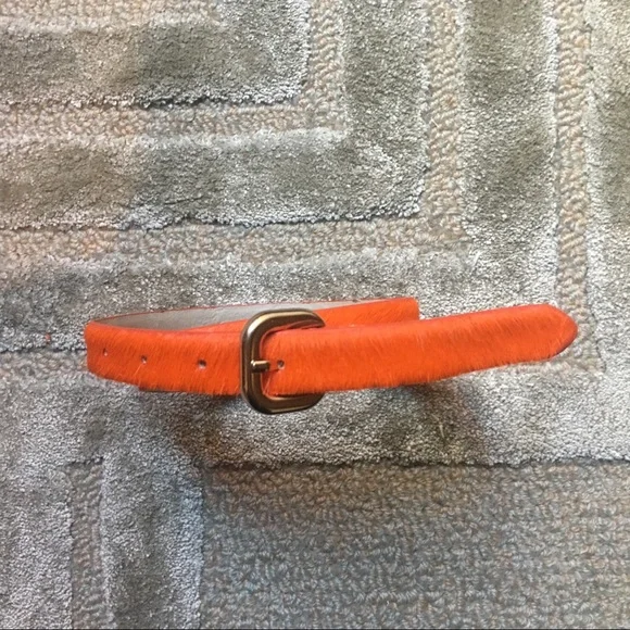 ALICE + OLIVIA - Pony Hair Belt Orange, XS - Picture 5 of 5
